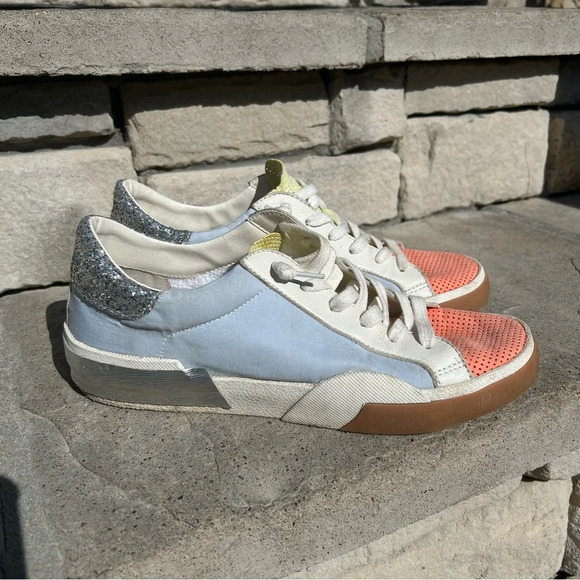 Dolce Vita pastel multi-color snekaers with silver detailing Sz 7.5 - Picture 2 of 16